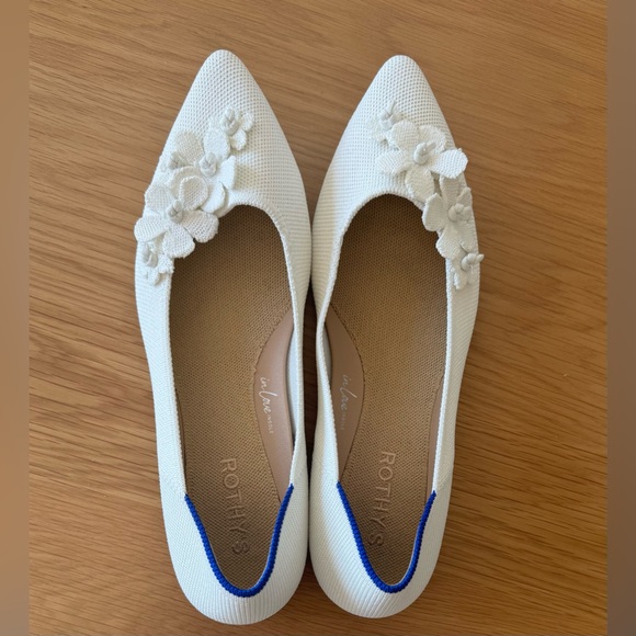 Rothy's White Floral Women's Flats - Picture 2 of 4